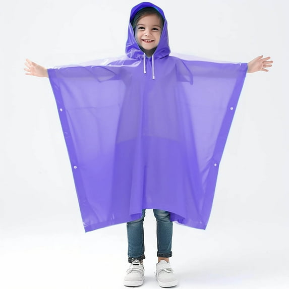 Hauaitttt Spring Summer and Autumn Boys' and Girls' Plain Color Buttoned Thick Poncho Raincoats Rain Ponchos Kids Hiking Rain Coat Rain Coats and Umbrellas for Girls Winter Coats Girls Kids 5 Years
