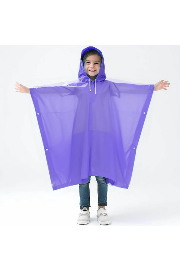 Spring Summer and Autumn Boys' and Girls' Plain Color Buttoned Thick Poncho Raincoats Rain Ponchos Kids Hiking Rain Coat Rain Coats and Umbrellas for Girls Winter Coats Girls Kids 5 Years