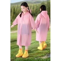 Hauaitttt Spring Summer and Autumn Boys' and Girls' Plain Color Buttoned Thick Poncho Raincoats Rain Ponchos Hooded Boy Rain Coats for Little Girls Kids Raincoat Size Small Kids Girl Size 6 Clothes