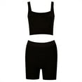 thumbnail image 1 of Hauaitttt Striped Knit Lift High Waisted Shorts Sports Casual Suit for Women Bathing Suits Shorts for Women plus Size Full Body Suit for Women Two Piece Outfits for Juniors Bathing Suits Strapless, 1 of 5