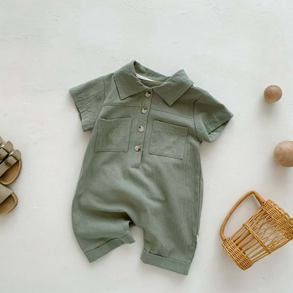 Hauaitttt Summer Boys and Girls Onesize Fitting Collared Front Opening Sleeveless Tunic Set with Front Opening Fasteners New Born Clothes for Boys 9 12 Month Boy Shirts Boy Dress Shirt Bodysuit