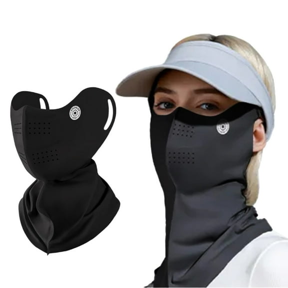 Hauaitttt Summer Hanging Ear Sunscreen Women Outdoor Riding Driving Cool Feeling Ice Silk Face and Neck