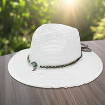 Hauaitttt Summer Holiday Casual Style Sun Hat Panama Style Shade Bowler Hat Tennis Hat Women Wind Hat for Men Ponytail Hat Walking Hats for Men Vacation Hat Hat for Women Fashionable Men Outdoor Hat