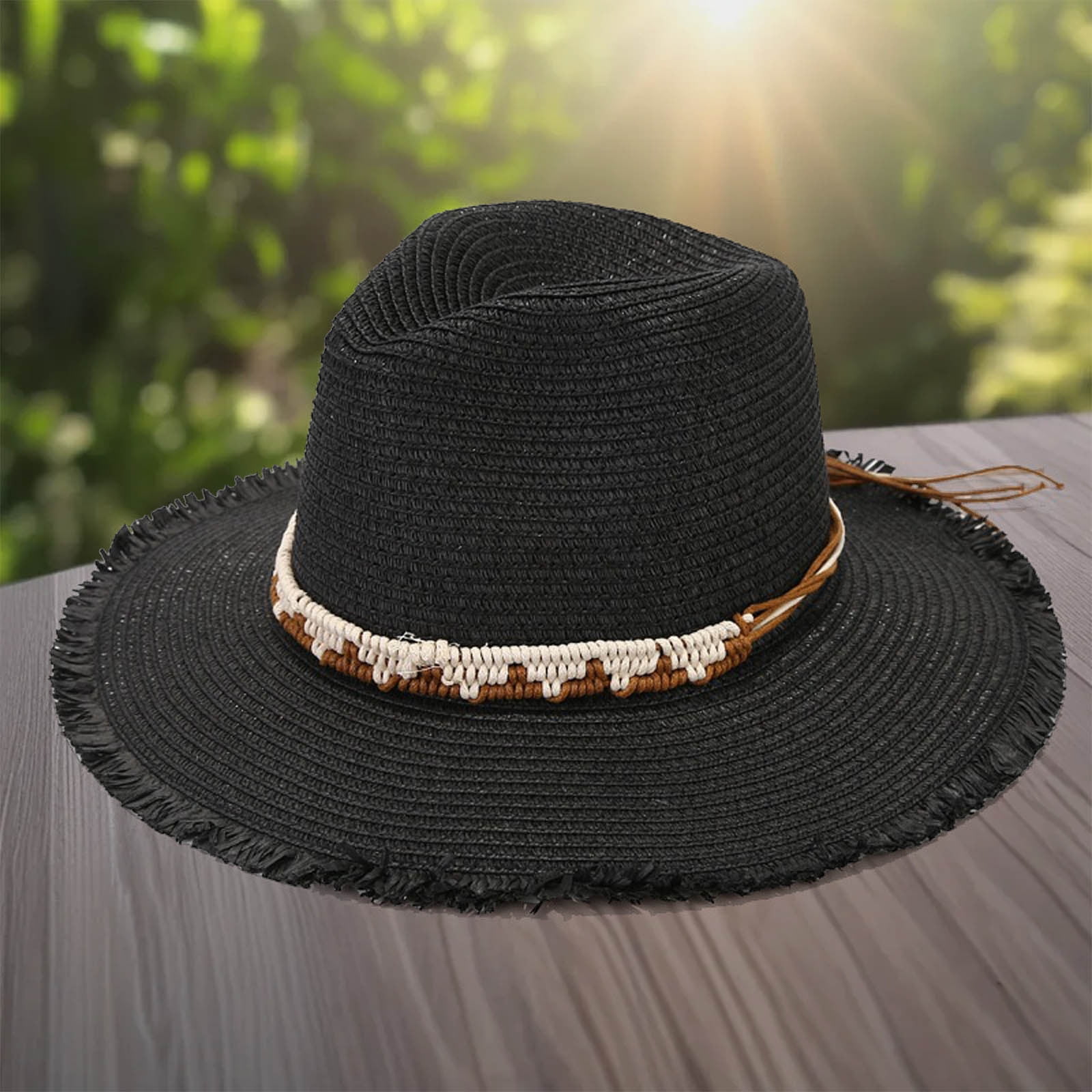 Hauaitttt Summer Holiday Sun Hat Panama Style Outdoor Outing Shade ...