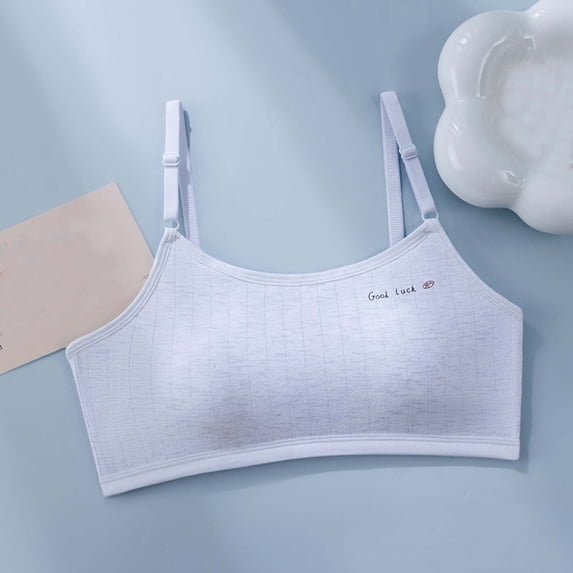Hauaitttt Summer and Spring Girls' Junior High and High School Students' Puberty Fixed Cup Backless Underwear with Adjustable Shoulder Straps. 12 16 Year Old Girls' Bra. Day Underwear Girl Girls Kids