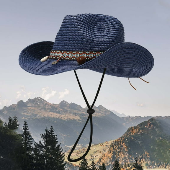 Hauaitttt Summer Sun Hat Trend Fashion Casual Style Outdoor Shade Beach Cowboy Hat Sun Hat Rain Hats Mens Birding Hats for Women Women Beach Bags Tail up Hats Camping Hats for Men Its Lit Hat Low