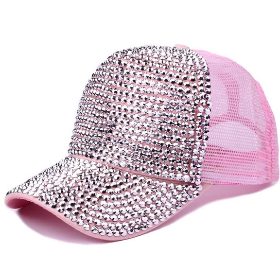 Hauaitttt Summer Women Fashion Rhinestone Baseball Cap Casual Sun Hat Stylish Travel Accessory Notch Gear Hat Baseball Caps for Toddlers Boys MenTrucker Hat Womens Hats Summer Baseball Ponytail