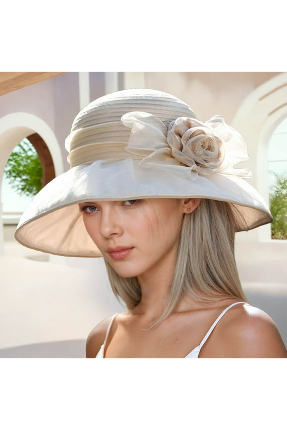 Summer Women's Outdoor Flowers Sun Hat Sun Hat and Elegant Sun Hat Women's Style Hats Artist Women French Chef Hat Pack Hats Women French Barrette Hat Men Female Stylish Hats Artist Mens