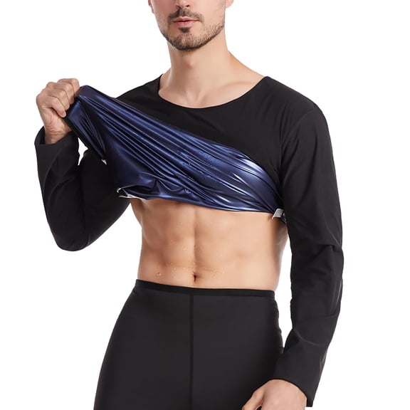 Hauaitttt Sweat Enhancing Compression Long Sleeve Shirt for Core Shaping and Fitness Top Breathable Seamless for Daily Workouts Compression Tight Shirt Jockstraps Men Spandex Girdle Men Stomach