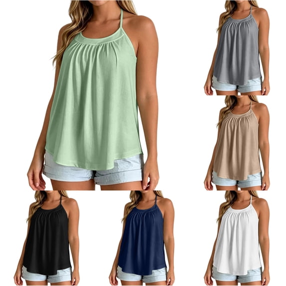 Hauaitttt Tank with Built In Bras Racerback Padded Camisole Top | Racerback Tank for Double Lined Low Cut Tank Relaxed Baggy Spaghetti Strap Camisole Athletic Women