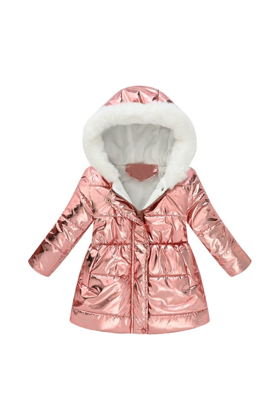 Toddler Boys Girls Winter Coat Hooded Jacket Thicken Windproof Zipper Warm Outwear Knee Length Winter Coats for Girls Teal Girls Coat Girls Coats Size Fir with Hoods Girls Leather Trench