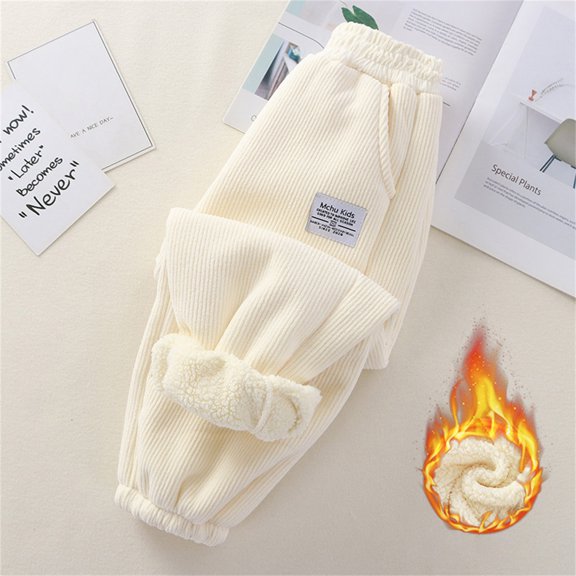 Hauaitttt Toddler Kids Baby Girls Boys Corduroy Pants Athletic Jogger Pants Sweatpants Lined Thick Winter Warm Long Bottoms Trousers Baby Boy Deer Pants Baby Boy Striped Pants Boys Size 12 18 Month
