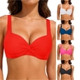 thumbnail image 1 of Hauaitttt Underwire Bikini Top Push Up Bathing Top Padded Bra Swimsuit Top Swim Pants for Girls Size 16 Bathing Suit Shirts for Juniors Woman Bathing Suit Shorts Short and Top Set Women Swimsuit, 1 of 6