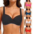 thumbnail image 1 of Hauaitttt Underwire Bikini Top Push Up Bathing Top Padded Bra Swimsuit Top Swim Pants for Girls Size 16 Bathing Suit Shirts for Juniors Woman Bathing Suit Shorts Short and Top Set Women Swimsuit, 1 of 6