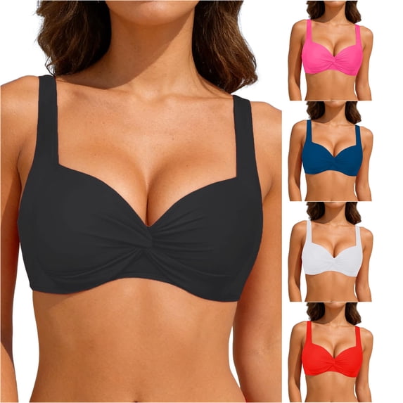 Hauaitttt Underwire Bikini Top Push Up Bathing Top Padded Bra Swimsuit Top Swim Pants for Girls Size 16 Bathing Suit Shirts for Juniors Woman Bathing Suit Shorts Short and Top Set Women Swimsuit