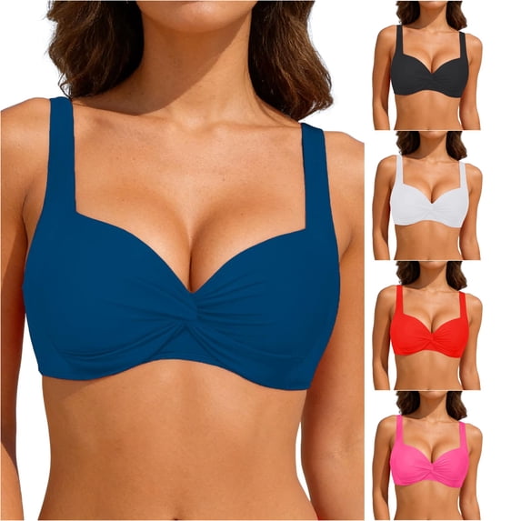 Hauaitttt Underwire Bikini Top Push Up Bathing Top Padded Bra Swimsuit Top Swim Pants for Girls Size 16 Bathing Suit Shirts for Juniors Woman Bathing Suit Shorts Short and Top Set Women Swimsuit