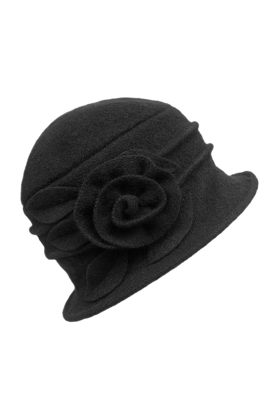 Vintage Floral Wool Cloche Hat for Women 1920s Winter Accessory Elegant Winter Headwear Bucket Hat Men 62 FishermanHat MenFunny Bucket Hat Fishing Clothes Men Alien Bucket Hat Mount