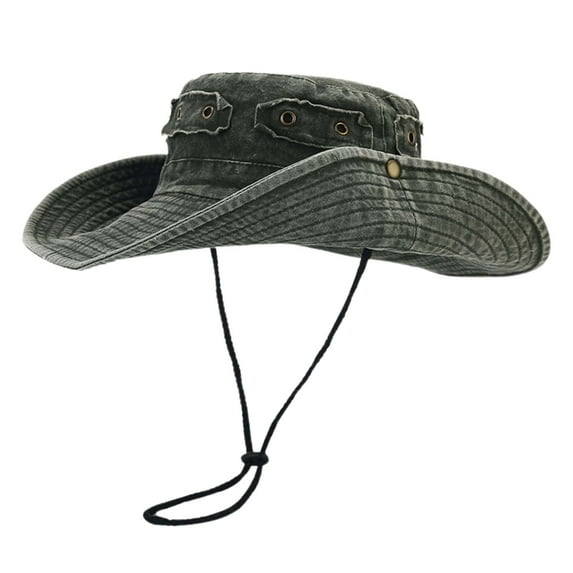 Hauaitttt Vintage Washed Sun Hat with Brass Buckle and Unisex Outdoor Jungle Fishing Cap for Hiking and Camping Alien Bucket Hat Fish Hat Black Hat Sun Bucket Hat Dynamo Sun Hat Bucket Hat Ladies