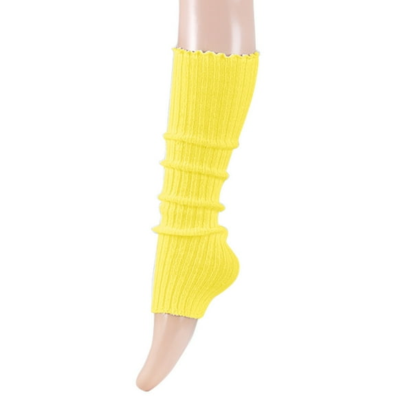 Hauaitttt Warm Foot Covers for Women Solid Color Party Thigh High Socks Neon Colored Knitted Leg Warmers Wool Leg Warmers for Women Wide Calf Long Leg Warmers for Women Winter Yoga Leg Warmers Women