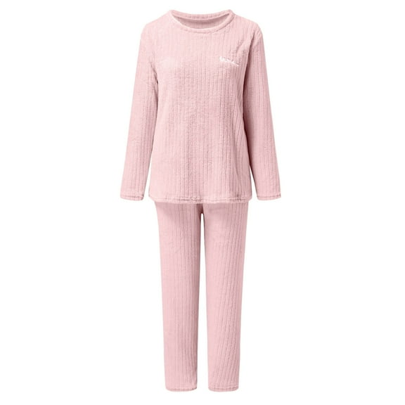 Hauaitttt Warm Pajamas for Women Fuzzy Pajama Sets Cozy Oversized Pullover Pants Sets Loungewear 2 Piece Ladies Button Pajamas Silk Short Pajamas Cute Sleepwear for Women Womens Sweatshirt Pants Long