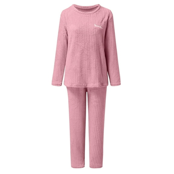 Hauaitttt Warm Pajamas for Women Fuzzy Pajama Sets Cozy Oversized Pullover Pants Sets Loungewear 2 Piece Ladies Button Pajamas Silk Short Pajamas Cute Sleepwear for Women Womens Sweatshirt Pants Long