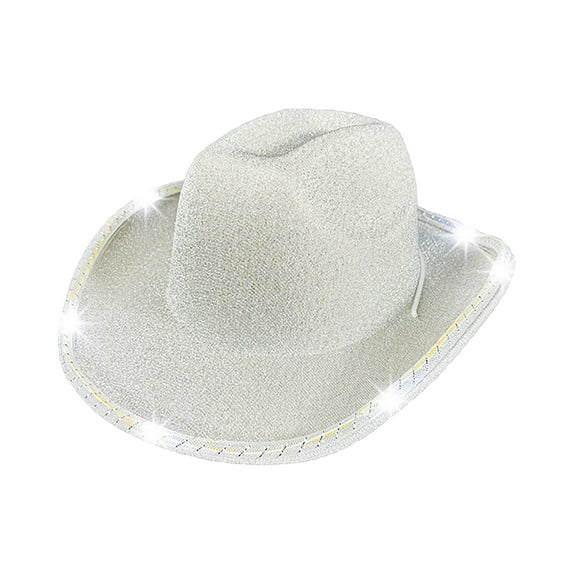 Hauaitttt Western Cowboy Style Hat Glitter Suitable for Party Stage Performance Hat Hat Bands for Mens Cowboy Hat Adult Cowboy Hat Belly Cowboy Hats for Men Mens Fedora Youth Cowboy Hats for Men