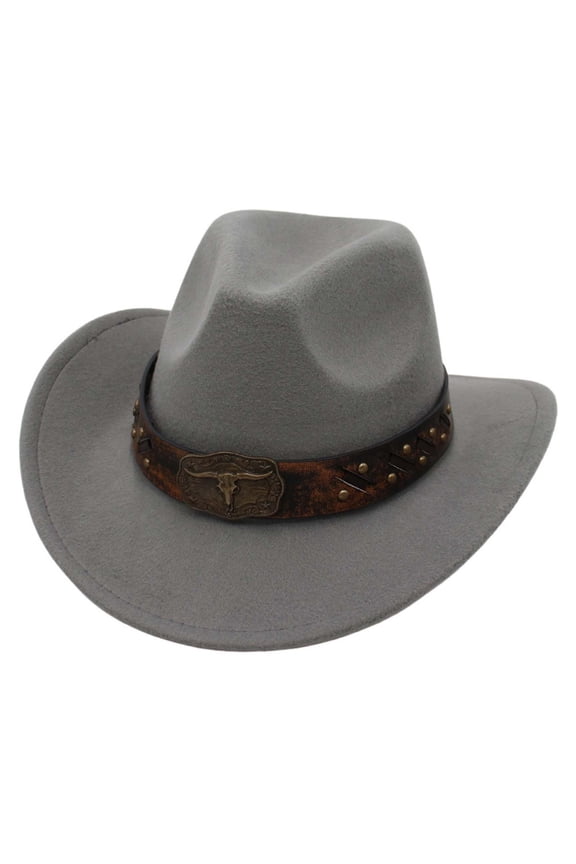 Western Cowboy Style Hat Jazz Bowler Hat Cow Head Decoration Ethnic Style Hat Cowboy Hat Bands Western Cowboy Leather Hat Bands Hatband Cowboy Cowboy Boots for Women Cavalry Hat Shirt Hat