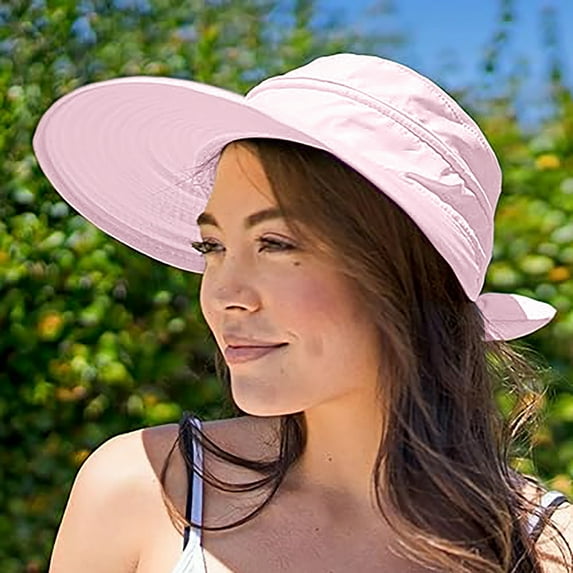 Hauaitttt Wide Brim Ponytail Adjustable Beach Hat Sun Hat Sol Hat Adjustable Hat for Women G3 Visor Gear Top Hat Men's Summer Hats Large Head Hats for Men Hat Womens Top Hat Womens Fedora Visors for