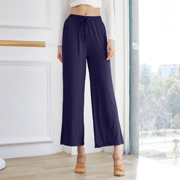 Hauaitttt Wide Leg Pants High Waist Straight Vertical Vertical Stretch Modern Dance Training Pants Classical Dance Pants Yoga Pants Teen Sweatpants Linen Pants Women Casual Pants Women plus Women