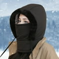 thumbnail image 1 of Hauaitttt Winter Hood Ski Hat for Women Men Thermal Hat Cap Scarf for Cold Weather Winter Headgear Men Mad Hat Men Rabbit Mens Hat Rabbit Plaid Hats Snowboarding Gear Men MenWinter Hats Mens Hat, 1 of 4