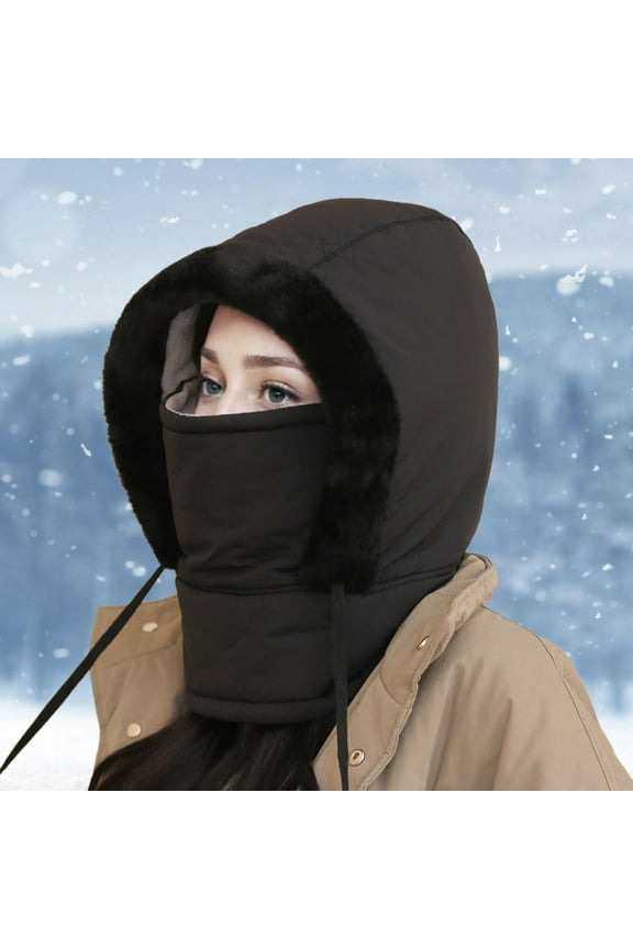 Winter Hood Ski Hat for Women Men Thermal Hat Cap Scarf for Cold Weather Winter Headgear Men Mad Hat Men Rabbit Mens Hat Rabbit Plaid Hats Snowboarding Gear Men MenWinter Hats Mens Hat