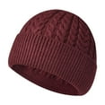 thumbnail image 1 of Hauaitttt Winter Knitting Thickened Warm Knitted Hat Female Face Show Small Ear Protector Cold Hat Casual Pullover Hat Extra Large Winter Hats for Men Large Winter Hats for Men 1 Caps Ski Cab Boys, 1 of 2