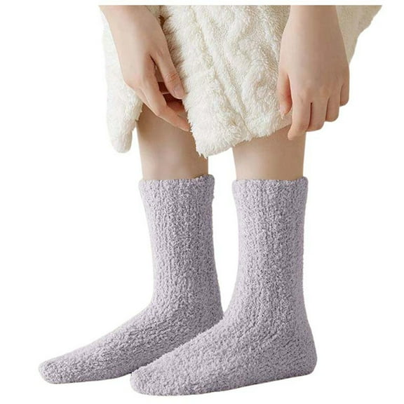Hauaitttt Winter Non Shedding Coral Socks Keep Warm and Not The Feet Mid Tube Confinement Socks Home Sleeping Socks Swamp Apparel Leather Leg Womens Stalkings Stockings with Garter Belt Attached 7