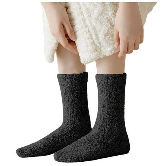Hauaitttt Winter Non Shedding Coral Socks Keep Warm and Not The Feet Mid Tube Confinement Socks Home Sleeping Socks Swamp Apparel Leather Leg Womens Stalkings Stockings with Garter Belt Attached 7