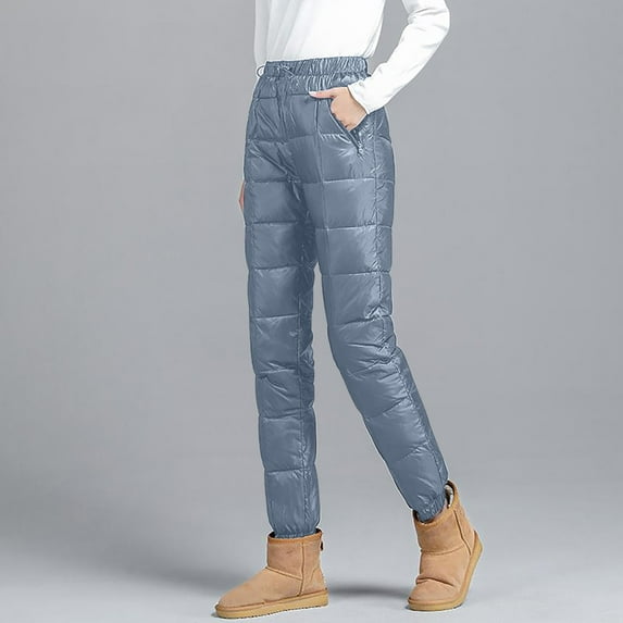 Hauaitttt Winter Plus Plus Size Down Trousers for Men and Women Wear High Waist Thick Cold Warm White Down Trousers for Middle and Elderly People. Tall Long Petite Thermal Underwear for Women Heavy