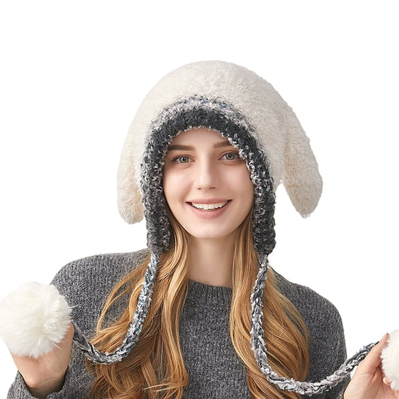 Hauaitttt Winter Warm Daily Fashionable Elastic Casual Slouchy Hat Suitable for Man and Woman Leather Hat Women Winter Caps Warm Winter Hat Men Large Mens Winter Hat Rabbit Trapper Hat Men Big Hats