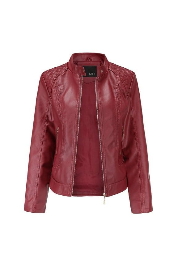 Winter Warm Women Short Coat Leather Jacket Zipper Tops Overcoat Outwear Tan Wool Trench Coat Women Tall Women's Coats Oversize Wool Coat Women Seal Jacket Womens Wool Blend Coat Women Ling