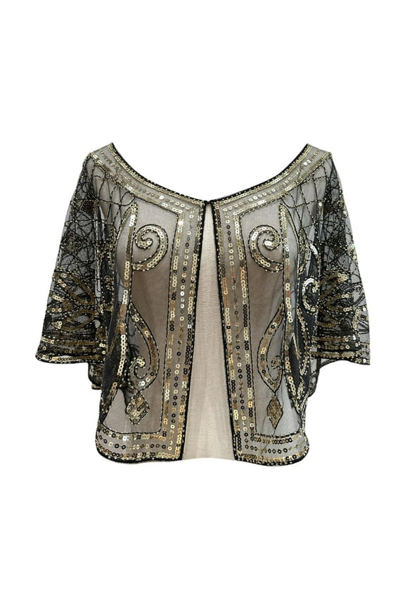Women 1920s Flapper Shawl Sequin Beaded Shawls and Wraps for Evening Dresses/Party/Wedding/Formal/Harlem Night Women Coat Travel Wrap Winter Scarfs Winter Cloaks for Woman Roaring 20s for