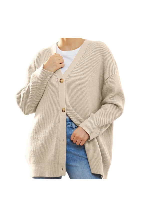 Women 2025 Fall Casual Long Sleeve Open Front Knit Sweater Cardigans Coat Outwear with Pockets Knit Sweater Long Extra Long Sleeve Sweater Sweater Coats for Women Long Winter Long