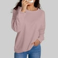 thumbnail image 1 of Hauaitttt Women Autumn Winter Loose Casual Casual Long Sleeves Round Neck Solid Color Sweatershirt Women Hoodless Sweatshirt Drawstring Sweatshirt Butter Hoodies Women Color Sweatshirt Hood, 1 of 6
