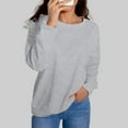 thumbnail image 1 of Hauaitttt Women Autumn Winter Loose Casual Casual Long Sleeves Round Neck Solid Color Sweatershirt Women Hoodless Sweatshirt Drawstring Sweatshirt Butter Hoodies Women Color Sweatshirt Hood, 1 of 6