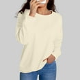 thumbnail image 1 of Hauaitttt Women Autumn Winter Loose Casual Casual Long Sleeves Round Neck Solid Color Sweatershirt Women Hoodless Sweatshirt Drawstring Sweatshirt Butter Hoodies Women Color Sweatshirt Hood, 1 of 6