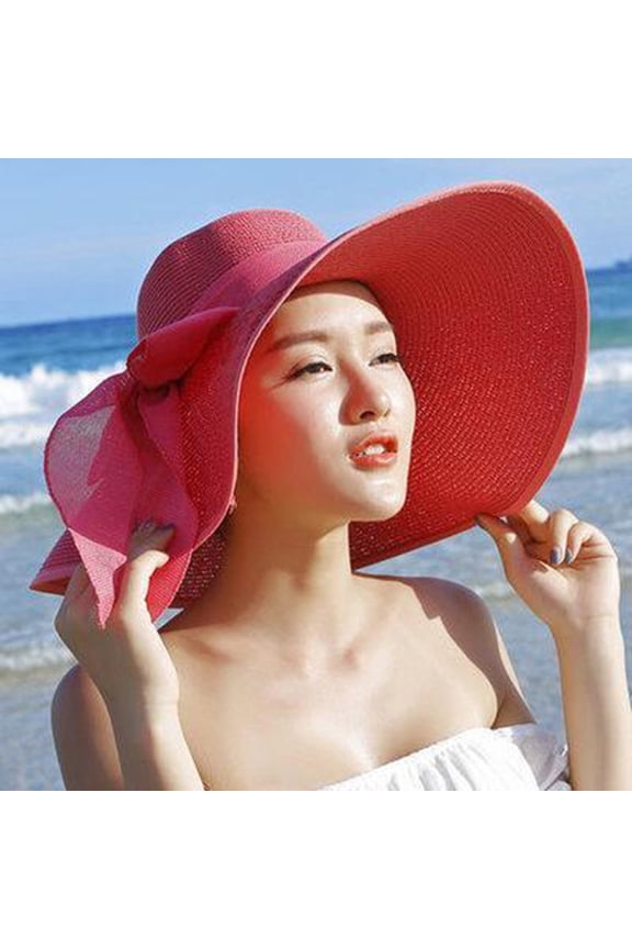 Women Big Brim Straw Hat Sun Floppy Wide Brim Hats New Bowknot Folding Beach Cap Big Pun Hat The Chive Hat Flag Baseball Cap Run like A Girl Hat Fitted Mens Hat Hats for Men Mesh Back Work