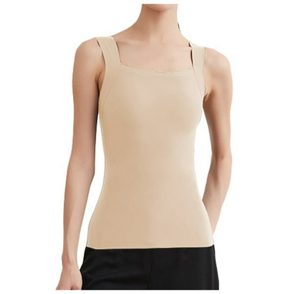 Hauaitttt Women Body Shaping Vest Seamless Square Neck Compression Top Body Shaping Warm Vest Womens Long Sleeve Thermal Cold Weather Thermals for Men 32 Heat Thermal Women Top Womens Thermals Top