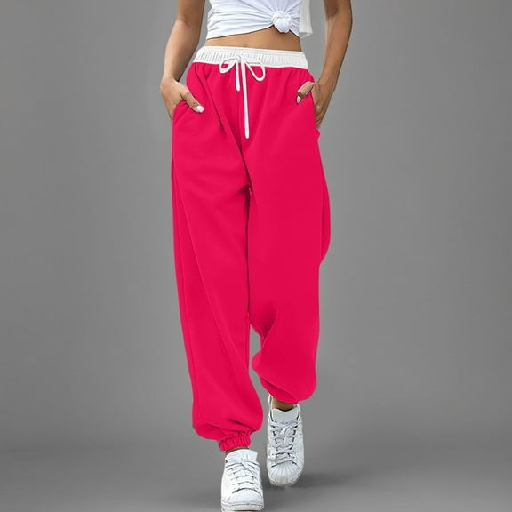 Hauaitttt Women Bottom Sweatpants Joggers Pants Workout High Waisted Yoga Pants with Pockets Pant for Women Casual Summer Cropped Pants for Women Casual Linen Women Warm up Pants Women Pants