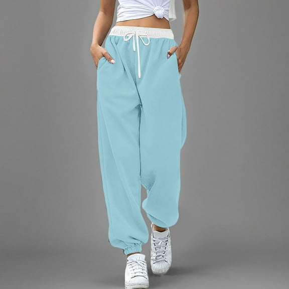 Hauaitttt Women Bottom Sweatpants Joggers Pants Workout High Waisted Yoga Pants with Pockets Sweat Pants Women Casual with Pockets Loose Pants for Women Casual Loose Fit Pants for Women Business