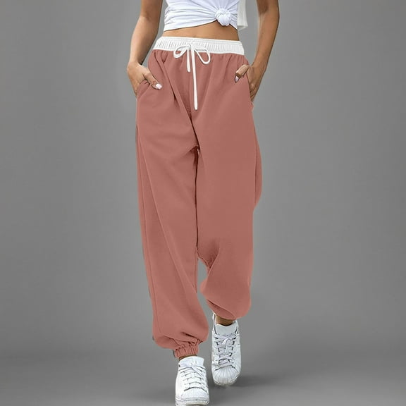 Hauaitttt Women Bottom Sweatpants Joggers Pants Workout High Waisted Yoga Pants with Pockets Sweat Pants Women Casual with Pockets Loose Pants for Women Casual Loose Fit Pants for Women Business