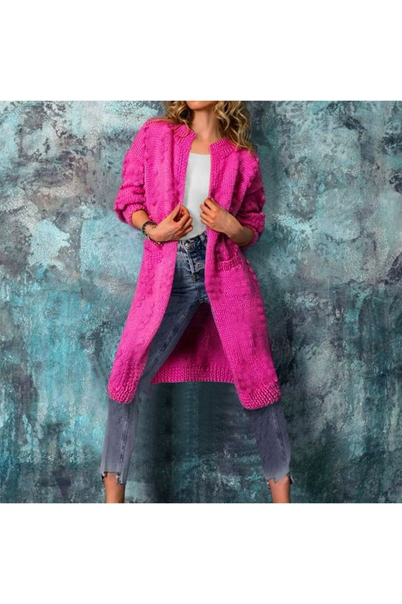 Women Cardigan Sweater Knitted Long Winter Solid Loose Solid Cardigan Sweater Coat Tennis Cardigan Open Back Sweaters Fuzzy Cardigans for Women Wool Cardigans for Women Sweater Women