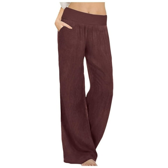 Hauaitttt Women Casual Loose Fit Solid Color Pants Stretchy Denim Like Jogger Trousins Ladies Sweatpants Business Casual Pants Women plus Casual Dress Pants for Women Sweatpants Women Stretchy Yoga