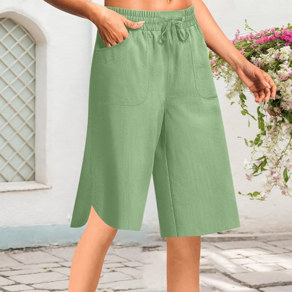 Hauaitttt Women Casual Pants for Everyday Relaxation and Summer Loose Fit Elastic Waist Capri with Pockets and Drawstring for Versatile Styling Straight Leg Womens Casual Plaid Leggings Stretchy